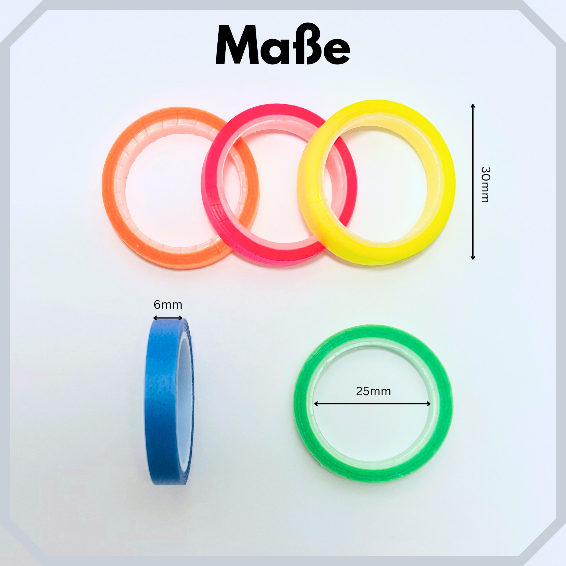 Highlight Tape – 5 Rollen Neon Markierungsband